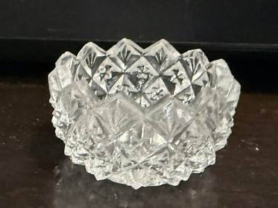 Miniature  Vintage CLEAR CUT GLASS SALT CELLAR  1 3/4'' x 7/8''