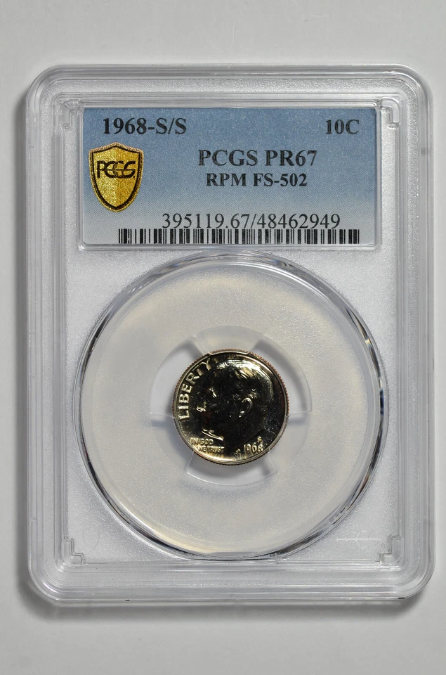 1968 S/S 10C Roosevelt Dime PCGS PR 67 RPM FS-502 - Image 3 of 4