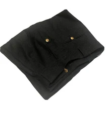 Vintage CHANEL Boutique Gray 100% Wool CC Button Women’s Cuffed Pants