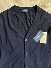 Drake’s of London Navy Merino Cardigan Size 42