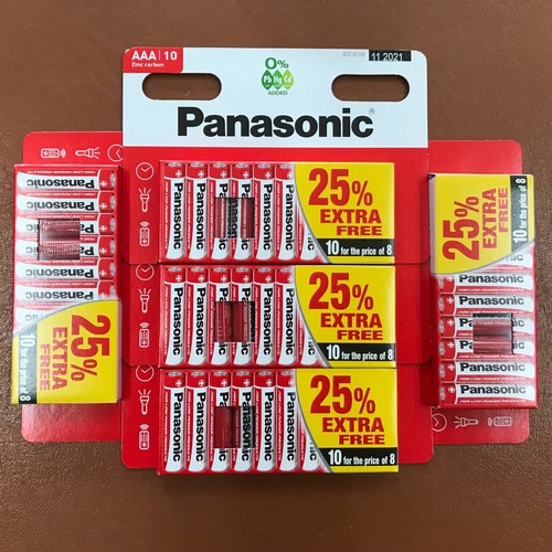 50 x AAA Genuine PANASONIC Zinc Carbon Batteries LR03 1.5V MN2400