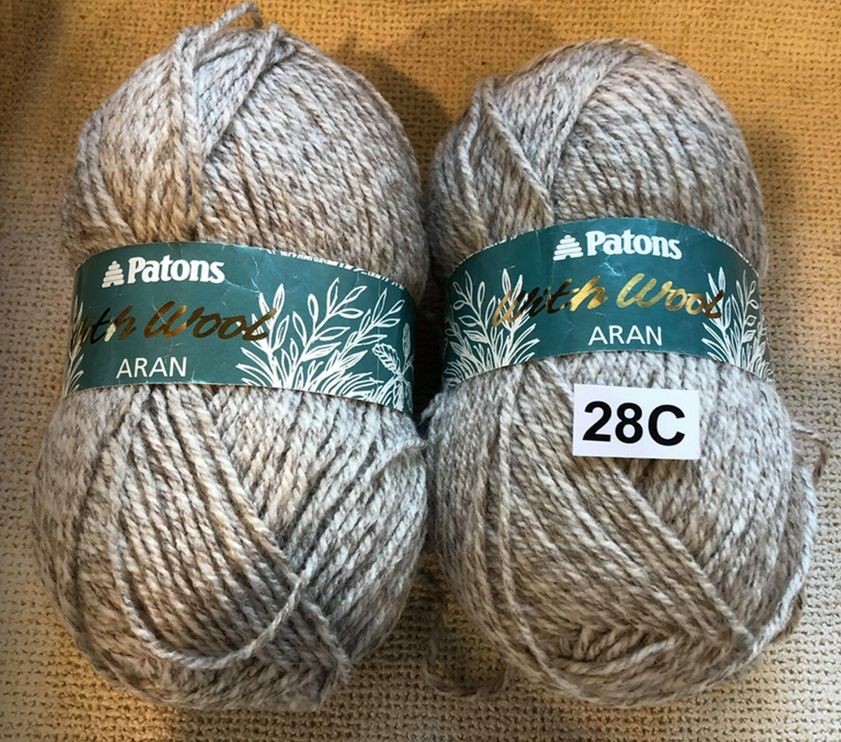 28C Patons with Wool beige tweed Aran Knitting Yarn 800g 20 Wool