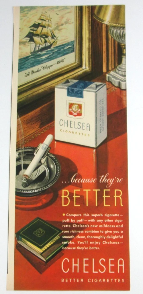 chelsea better cigarettes Chelsea Collectible Tobacco Cigarettes for sale