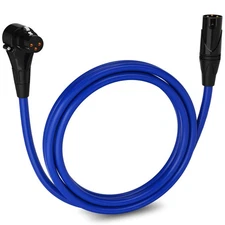6ft Right Angle XLR Female to Male Mic Cable for Speakers, Cameras, Recordingt