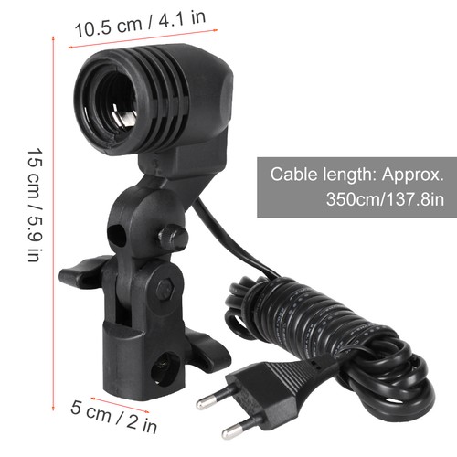 EU Plug 220V NiceFoto E27 Bulb Holder Lighting Head Photo Photography Studio Set - Picture 4 of 9
