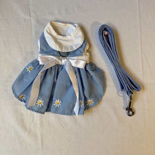 Doggie Design XS Blue White Dog Dress Bow Accent 65% Cotton 35% Polyester