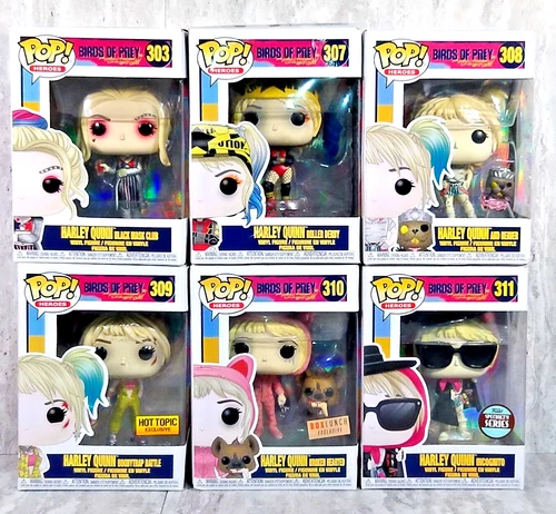 6 Funko Pop Harley Quinn Birds of Prey 303 307 308 309 310 311 Chase Exclusives