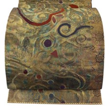 Japanese Kimono Fukuro obi excellent item genuine lacquer foil Kansai style