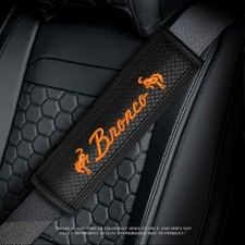 Ford Bronco - 2pc Made-to-order Woven Fiber Leather Seat Belt Pad Cover Ford Bronco - 2pc Made-to-order Woven Fiber Leather Seat Belt Pad Cover