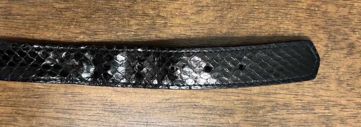VTG Morris Moskowitz Black Genuine Snakeskin Belt Sz S/27-28 