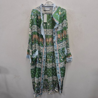 Hundert Sterne grün Volksblumen Staubtuch Boho Kleid Hausmantel Kleid One Size