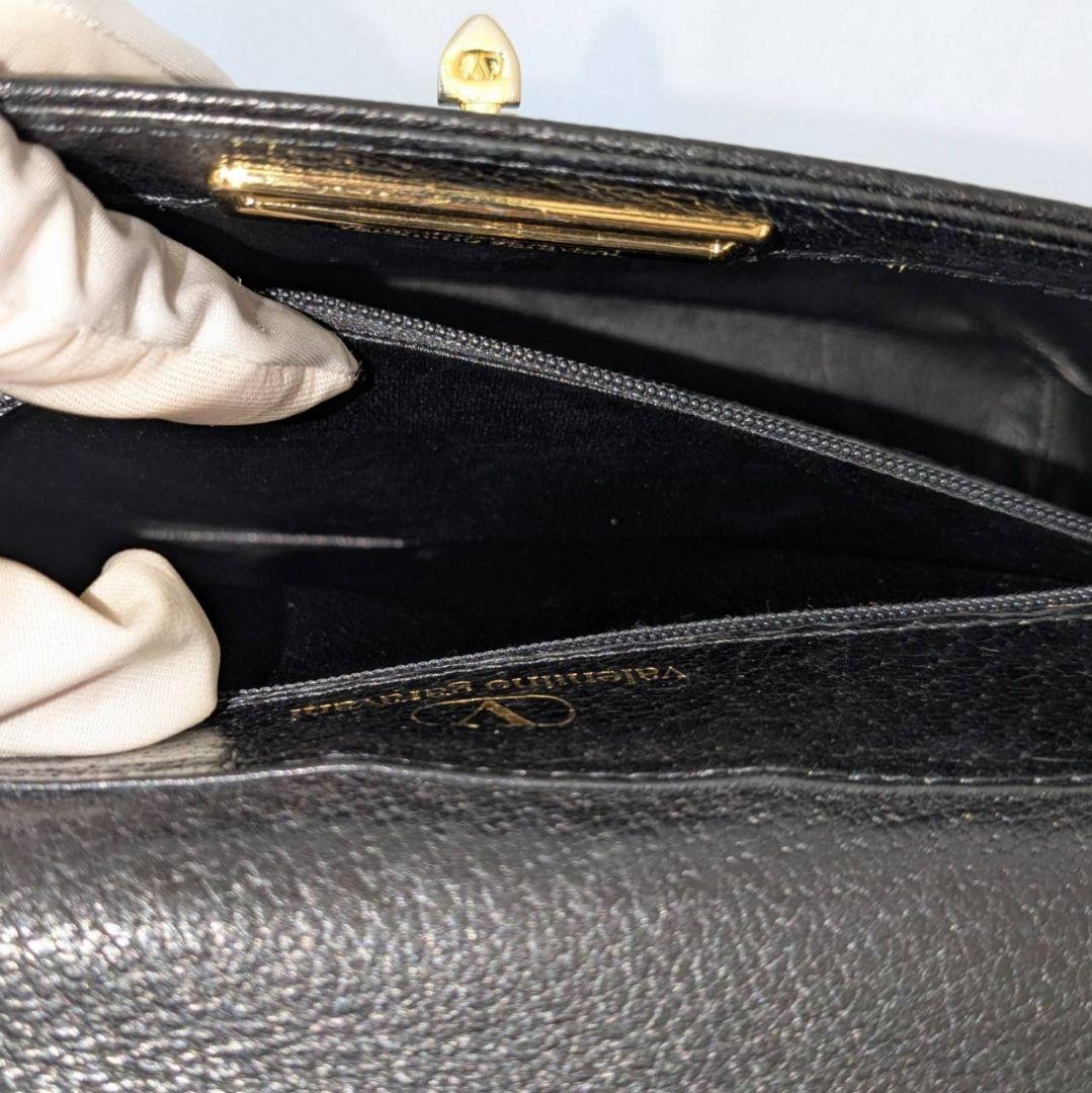 Valentino Garavani Black Leather Shoulder Bag with Gold Hardware, Vintage Japan thumbnail 10