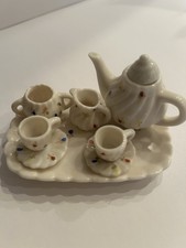 Miniature Ceramic Tea Set With Floral Design