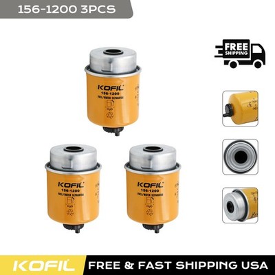 3SET Fuel Water Separator Filter For Caterpillar CAT 156-1200