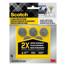 Scotch Heavy Duty 1" Beige Round Felt Furniture Pads Floor Protectors 16 Pack