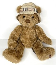 Burberry Fragrance Stuffed Teddy Bear Plush 2006 Nova Check Rain Hat 9”
