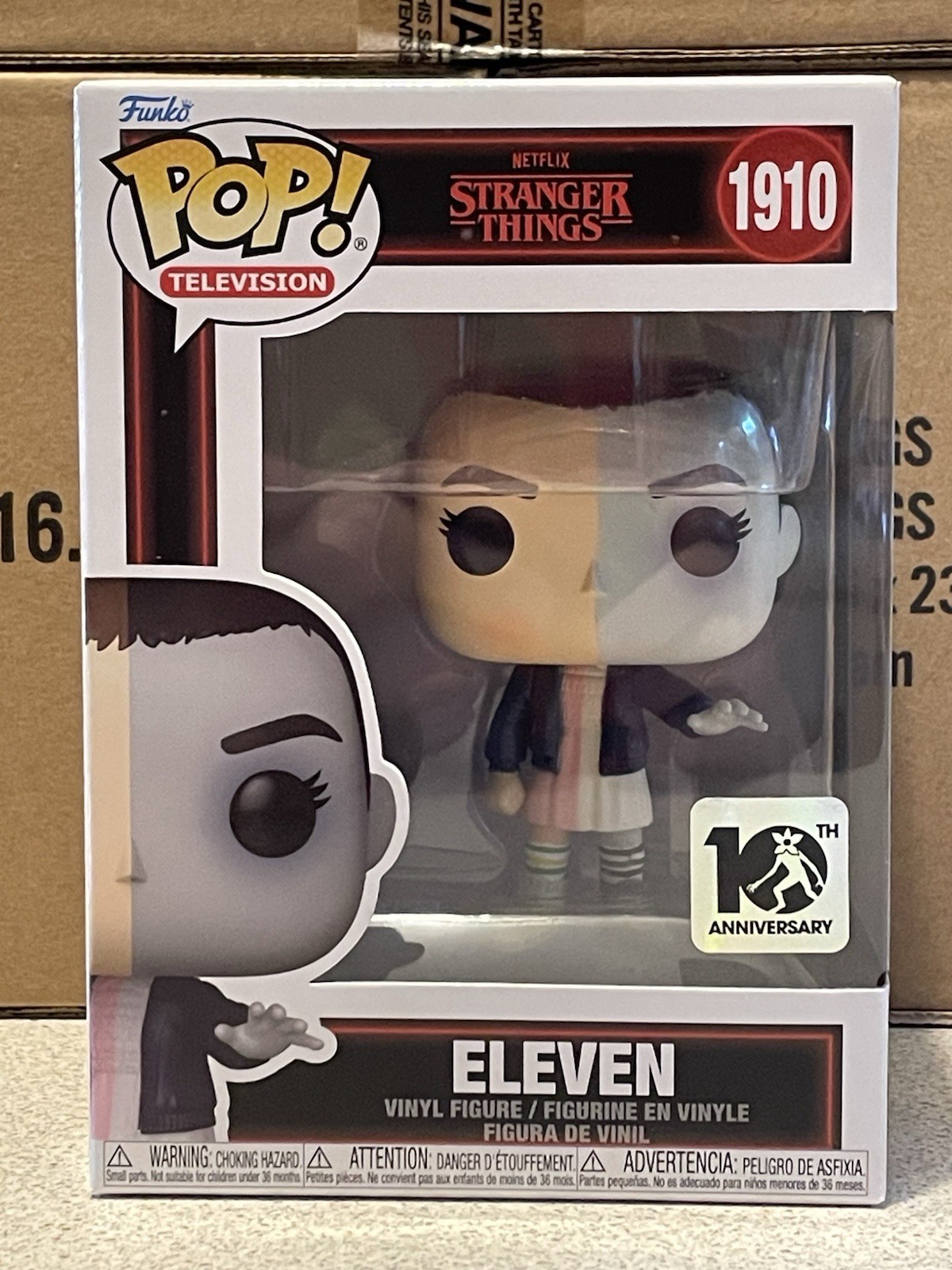 Funko Pop Stranger Things Eleven Split #1910. Brand New In Pop Protector