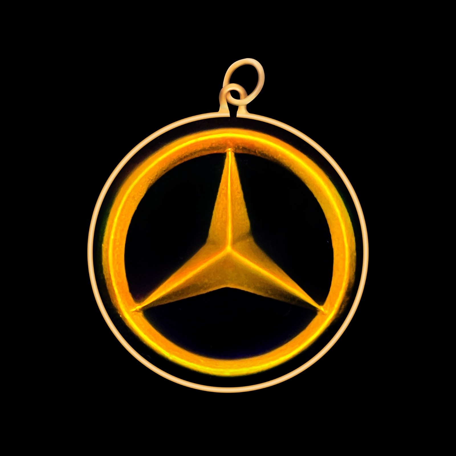 9ct Gold Hologram Pendant - Mercedes (Medium) - No Chain