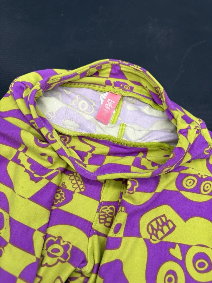 Lularoe Leggings Juveniles Verde Y Púrpura L/XL Foto 4 de 4