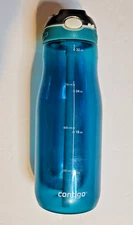 Contigo AutoSpout Water Bottle 32oz. Ashland Clippable Lid Teal Push Button Top
