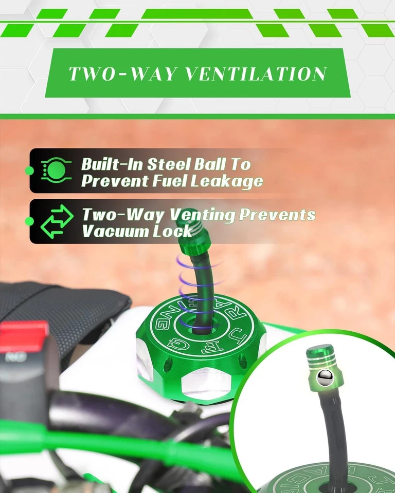 Gas Cap Fuel Tank Cap Fit for KLX110 KLX110L 2010-2025 KLX140 KLX140L 2008-2025 — 第 3/4 张图片