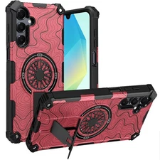 For Samsung A16 5G Case Design Shockproof Magnetic Circle Stand + Tempered Glass