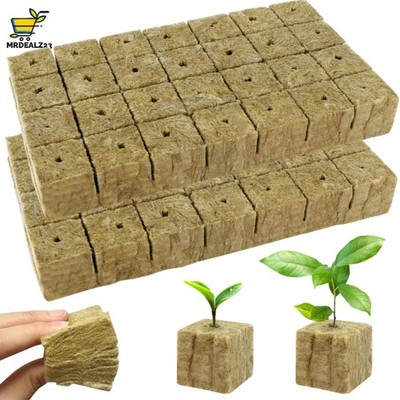 Effiziente Rockwool Anzuchtwürfel 4x4x4 cm für alle Pflanzenarten - 56 Stück