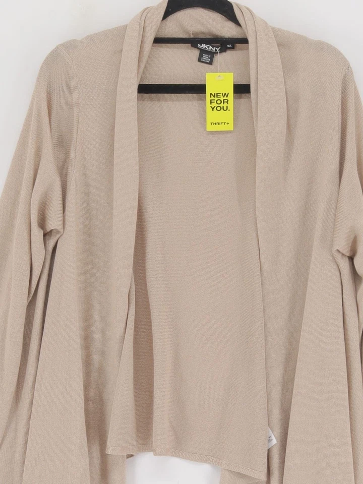 Cárdigan para mujer DKNY M seda crema con cuello de cachemir cárdigan Foto 3 de 4