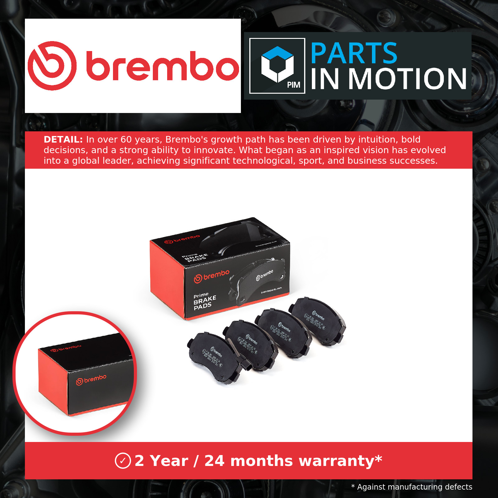 Brembo P68062 Prime Brake Pad Set - Image 9
