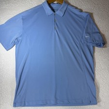 Nike Golf Polo Shirt Mens XL Blue Fit Dry Short Sleeve Performance Stretch