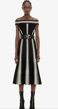 ALEXANDER MCQUEEN Off The Shoulder Midi Dress Size Medium $2500