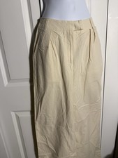 Nasty Gal Cream Wide-Leg Linen-Blend Pants Size 6 NWT