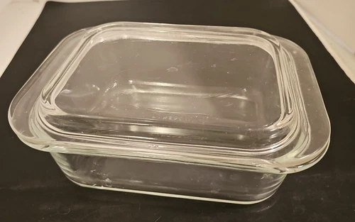 Vintage Pyrex Clear Baking Dish. 603-B Lid. 603-C Dish. 1.5