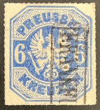 PREUSSEN 1867 25 gestempelt TADELLOS BAHNPOSTSTEMPEL gepr&uuml;ft BPP (N4060