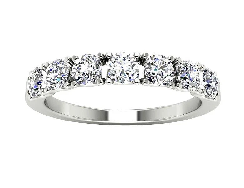 7 Stone Engagement Ring Natural Diamond 1.00 Ct 14K White Yellow Gold Prong Set - Image 2 of 4