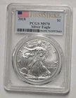 2018 American Silver Eagle Flag Label PCGS MS70 First Strike