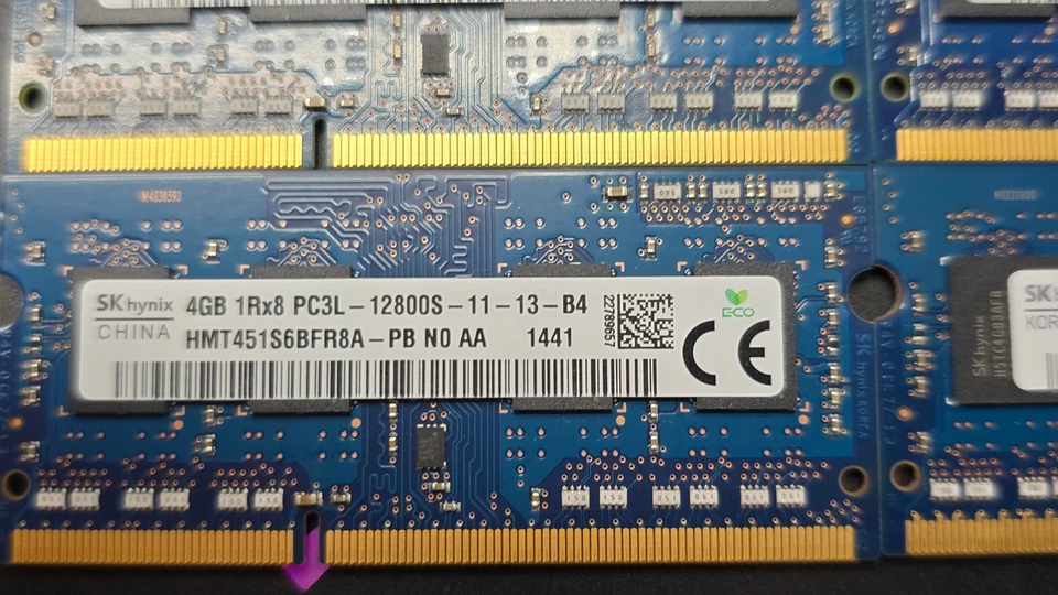 x6 SK Hynix 24G 6x 4gb 1RX8 PC3L-12800S-11-13-B4 Laptop Memory HMT451S6BFR8A-PB - Image 2 of 2