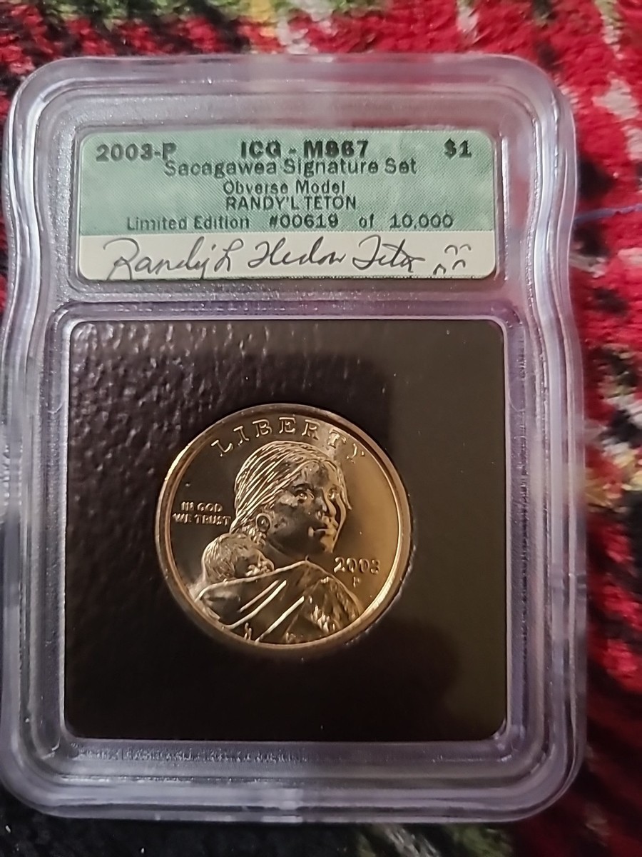 2003-P SACAGAWEA ICG MS67 SIGNATURE SET OBVERSE MODEL RANDY L