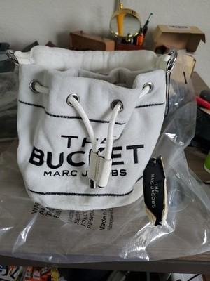 The Marc Jacobs White And Black Cloth Bucket Bag