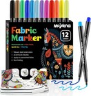 12 Stück Textilstifte Textilmarker Waschmaschinenfest Stoffmalstifte Waschfest P