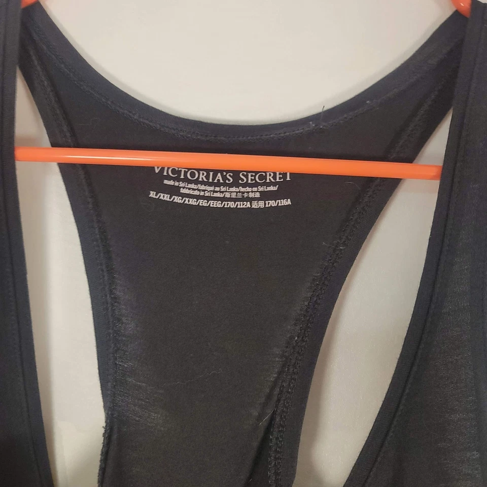 Vestido Victoria's Secret para mujer XL negro sin mangas espalda cruzada maxi logotipo VS abertura salón Foto 2 de 4