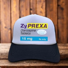 Zyprexa Mens Trucker Hat Black Antipsychotic Schizophrenia Antidepressant Cap