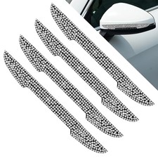 4PCS Bling Car Door Handle Protector, Rhinestone Anti-Collision Car Door White