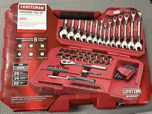 NOS Sears Craftsman 56 Ensemble d'outils de mécanique universelle des pièces 24964 Métrique & SAE
