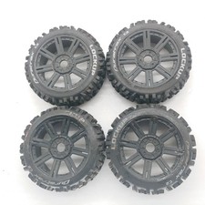 4x Duratrax C2 Lockup 1/8 Buggy Tires on 17mm Hex Wheels Used Tekno Associated