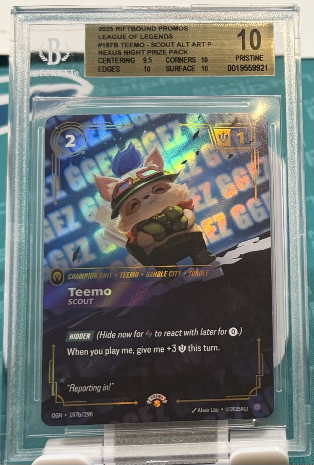 BGS 10 PRISTINE Teemo Scout 197b GGEZ GG EZ Riftbound English Nexus ...