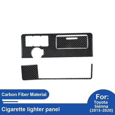 Carbon Fiber Cigarette Lighter Panel Sticker For Toyota Sienna 2015-2020 Trim