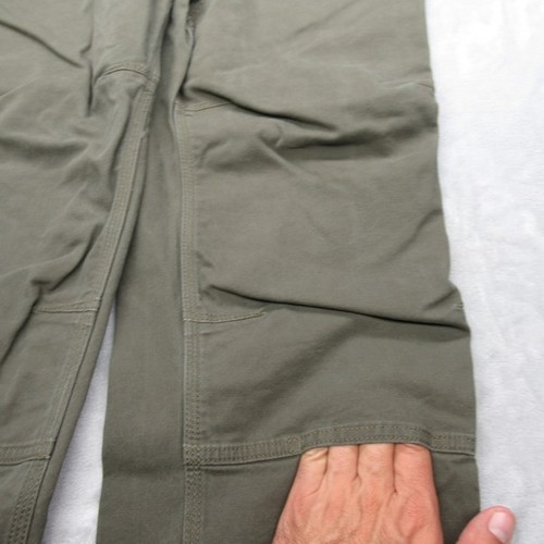 Carhartt Rugged Flex Pant Men 35x31 Green Relaxed Canvas Double Knee Logger Work - Picture 3 of 14