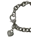Judith Ripka Sterling Silver and Diamonique CZs Heart Charm Bracelet with Pouch