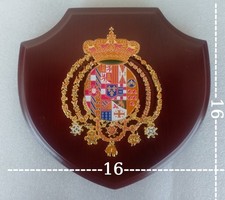 CREST REGNO DELLE DUE SICILIE 16X16 STEMMA METALLICO 3D COLORATO NAPOLI PALERMO